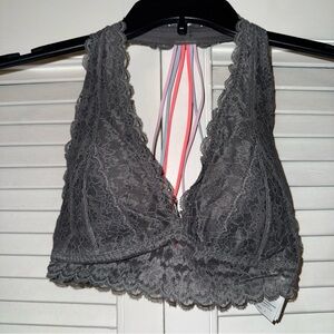 Gilly Hicks Gray Lace Halter Bralette